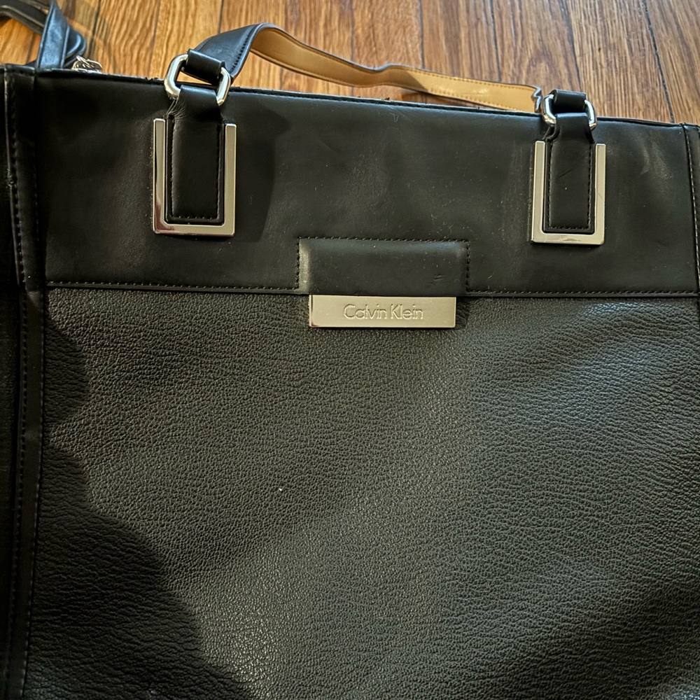 Calvin Klein Black Leather Briefcase